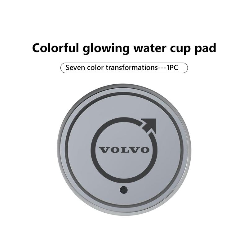 Car LED Cup Holder Mat Glowing Auto Cup Pad Interior Ambient Light For Volvo XC60 XC90 S60 S80 V60 C70 S40 C30 V90 V60 C40 XC40 CT9