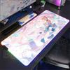 Новый Роль Кавайи Aemeath RGB Коврик для Мыши Игровой Wuthering Waves Милая Аниме Девушка Коврик для Мыши XXL Компьютерный Нескользящий Резиновый Коврик для Клавиатуры