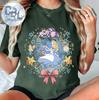 Vintage Alice In Wonderland Shirt Mad Hatter Cheshire Cat Floral Tshirt Disneyland Family Holiday Vacation 2025 Trip