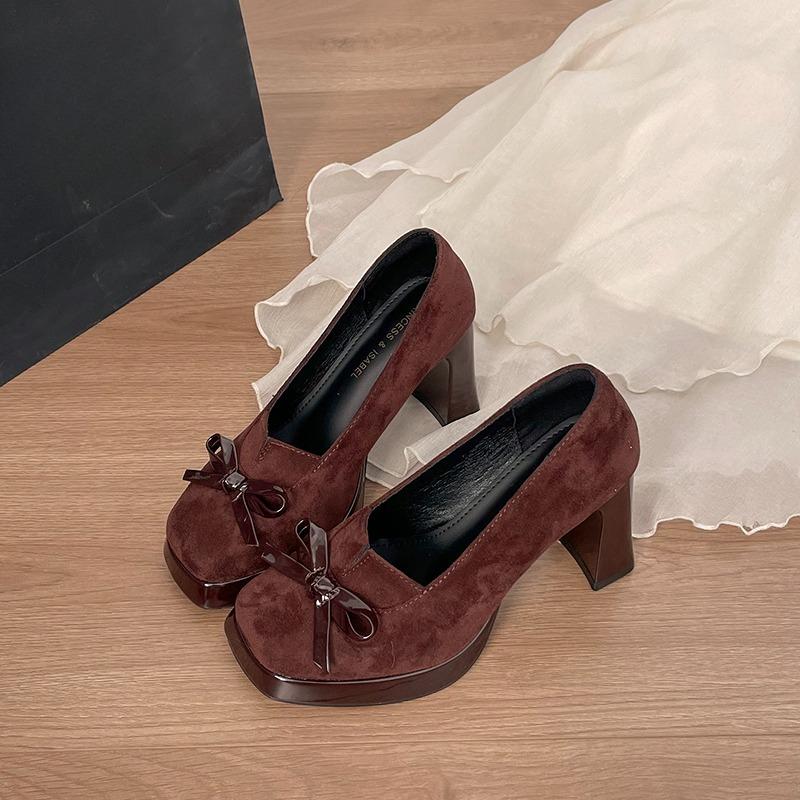 Street Style Platform Women Mary Jane Shoes Shallow Slip On Ladies Elegant Thick Heel Dress Pumps 2026 Spring Ladies Shoes