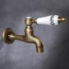 Long Garden Use Bibcock Faucet Tap Crane Antique Brass Finish Bathroom Wall Mount Washing Machine Water Faucet Tap