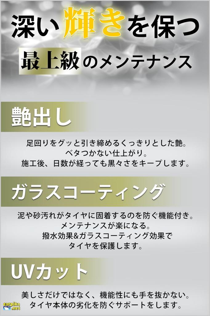 Автомобильное стекло для шин УФ Предотвращает УФ-деградацию и Премиальное стекло для шин Профессиональная губка Автомобильный воск Pika Net, Покрытие на водной основе, Покрытие, Блеск, 18 месяцев