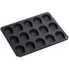 Tiger Crown Madeleine Mold, Black, 228 X 269 X 13mm, 15-Piece Set, Steel with Silicone Coating, Heat-Resistant Up To 250C (Product Code: 5084)
