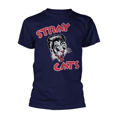 НОВАЯ Футболка для фанатов группы STRAY CATS, тяжелый хлопок, темно-синяя, размеры S-5XL, BT693, унисекс