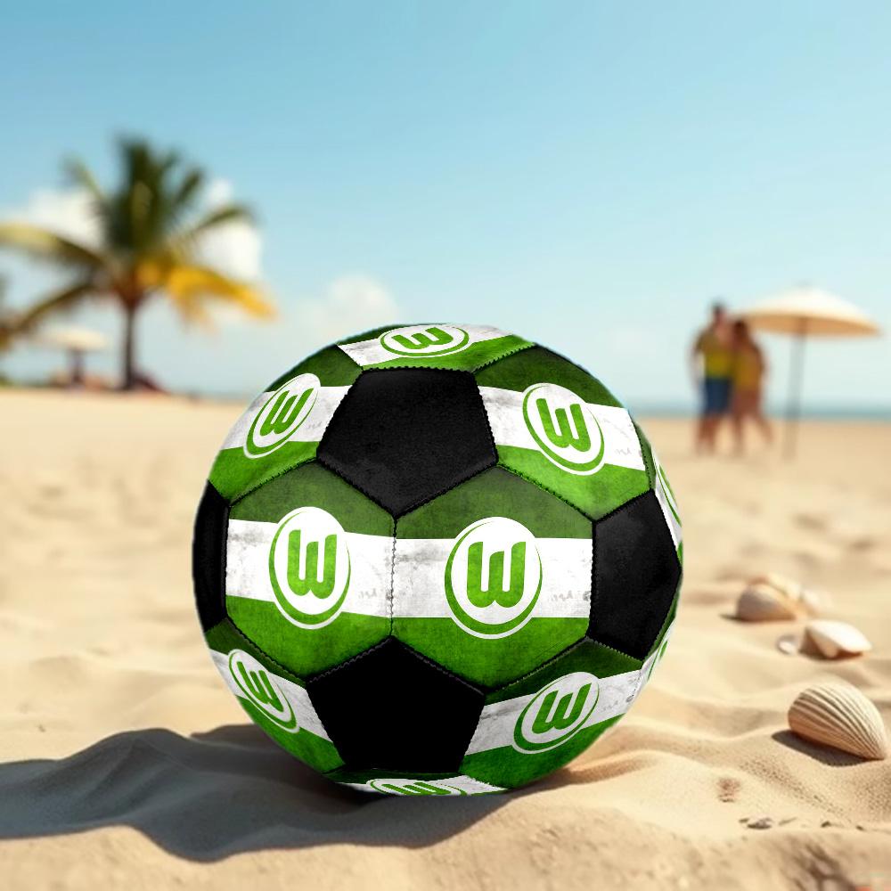VfL Wolfsburg Soccer Ball Colorful All Ages Machine Stitched PVC Competition Ready Durable High-Bounce.SIZE5