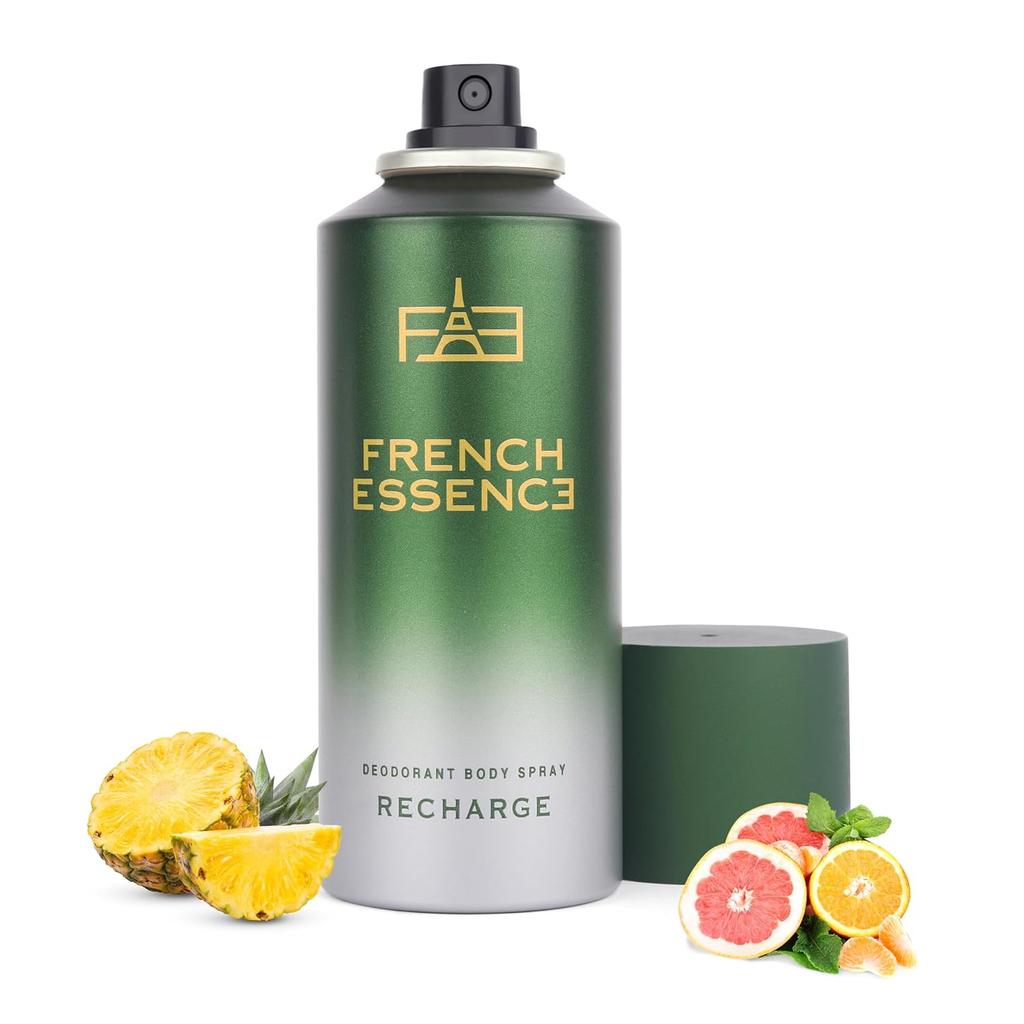 French Essence Recharge Дезодорант-спрей для тела для мужчин 150 мл, 5,07 жидк. унц.. | Долгоиграющий дезодорант для мальчиков