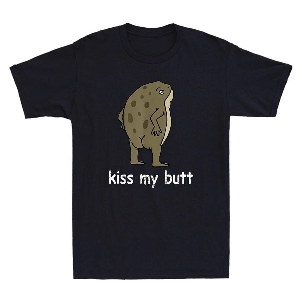 Kiss My Butt Green Frog Funny Frog Meme Humor Saying Gifts Vintage Men's T-Shirt