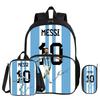 Школьная сумка для футбольной звезды Learn, Travel M-Messi, набор из 3 предметов с передним карманом, рюкзак, сумка для ланча, пенал, спортивный рюкзак