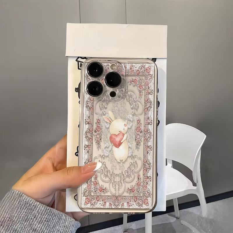 Милый Прозрачный Чехол с Кроликом Для Samsung Galaxy S26 S24 S25 S23 Ultra S22 S21 S20 Plus FE A50 A71 A72 A73 Мягкий Чехол