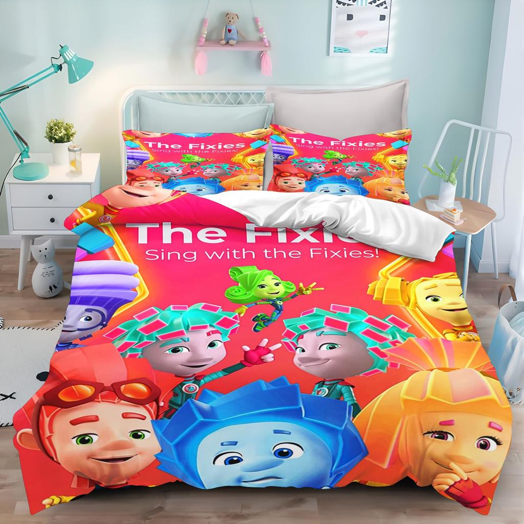 Cartoon The Fixies Bedding Set Kids 3D Print Duvet Cover Set with Pillowcase Bedroom Home Decor Bed Linens Twin Full Queen Size