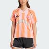 Adidas Оригинальная полосатая футболка с надписью, свободного кроя, с коротким рукавом, женские топы, розовая KC0673