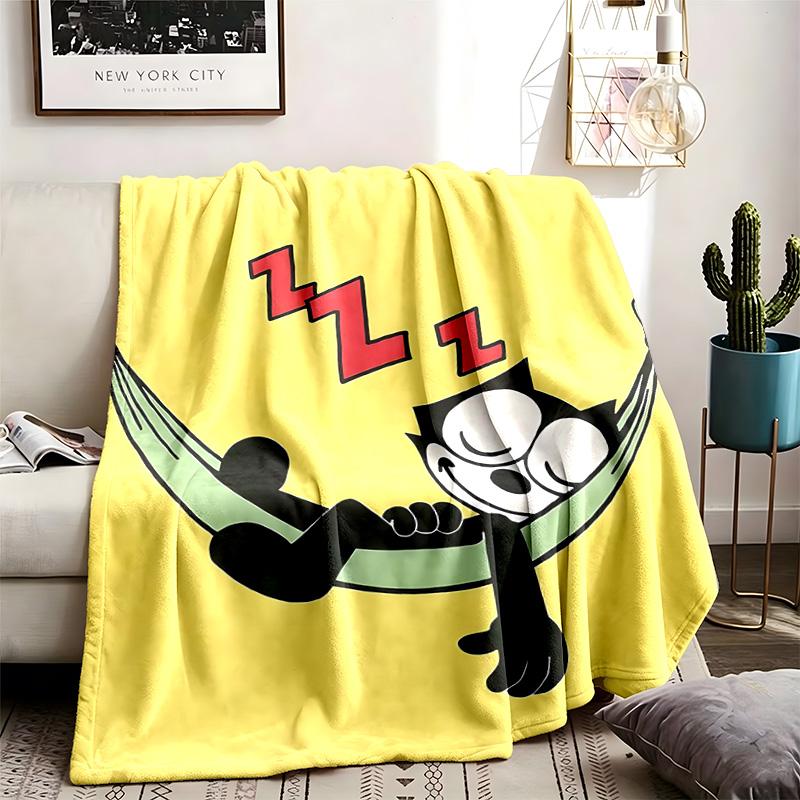 Felix the Cat Theme Blanket Suitable For The Sofa Camping And Travel Made Of Soft Flannel Material An Ideal Gift For Occasions Such As Birthday