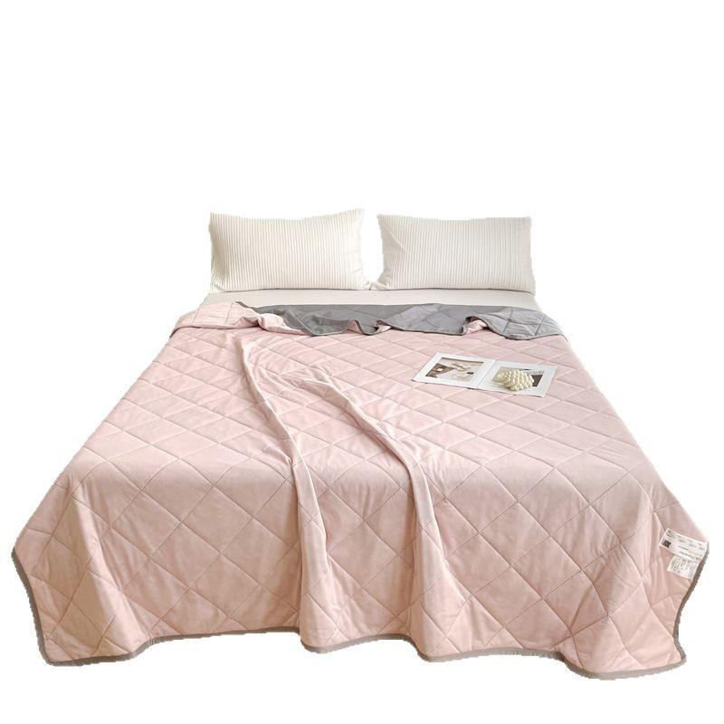 Охлаждающее летнее одеяло из ледяного шелка класса А - Однотонное, машинная стирка, тонкое подарочное одеяло для односпальных и двуспальных кроватей