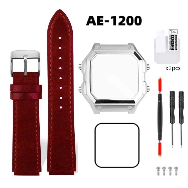 Для Casio 3299 AE-1200 AE-1200WH AE1300 Модифицированный Корпус Часов из Нержавеющей Стали 304 Корпус AE1200 Полностью Металлический Корпус Стальной Ремешок