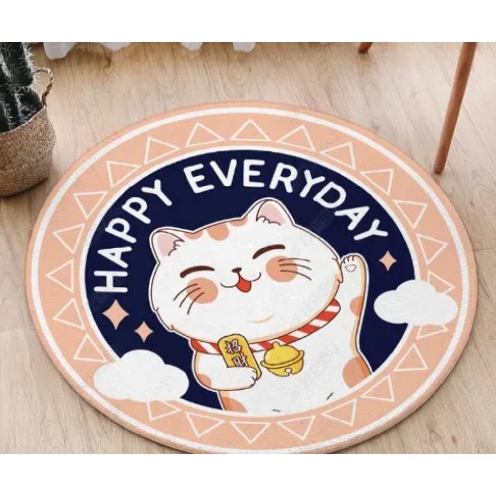 Круглый мультяшный ковер для гостиной, мягкий диванный ворсистый коврик для детской, игровой коврик для детей, плюшевые ковры для детской спальни, домашний декор