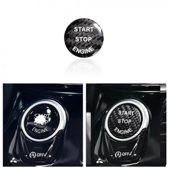 Car Engine Carbon Fiber button sticker Emblem Shell For BMW F F10 F07 F20 F21