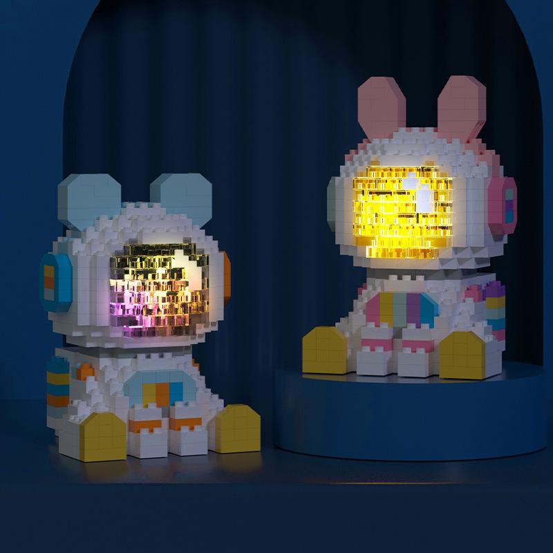 Милый Астронавт Строительный Блок Мультяшный DIY Модель Космонавта Фигурки Сборка Микро Алмазные Мини Кирпичики Игрушки Для Детей Рождественский Подарок