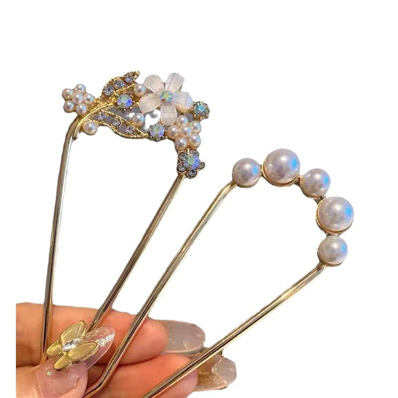Элегантная жемчужная кисточка-заколка для волос для женщин - современный и старинный стиль Cheongsam U-образная заколка для волос