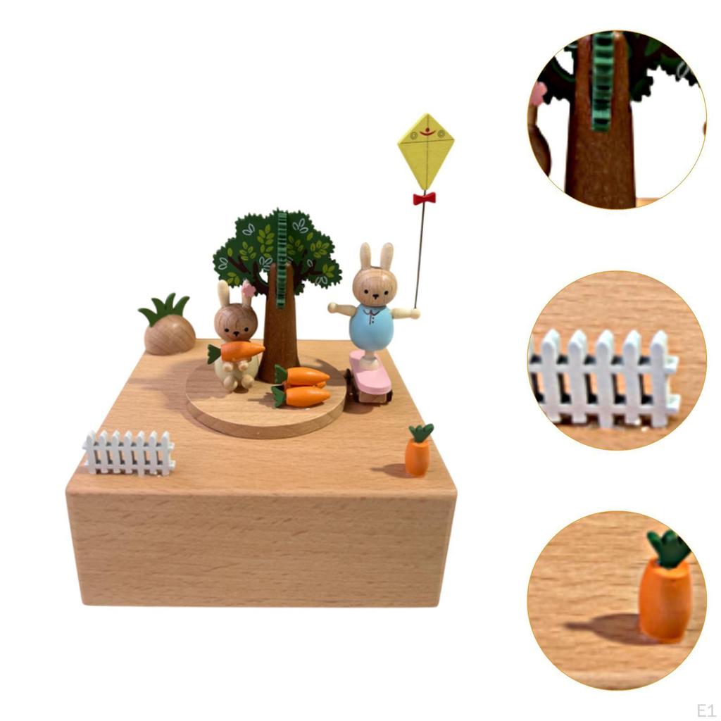 Вращающаяся музыкальная шкатулка Механический корпус Орнамент Настольное украшение