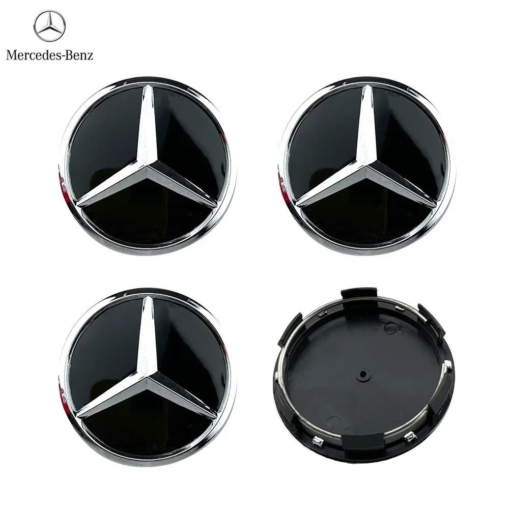 WMFH9 4pcs 60mm Black Silver Car Wheel Cap Badge Logo Cover For Mercedes Benz W176 W177 W204 W205 W212 W213 W206 X156 X253 W117 W166