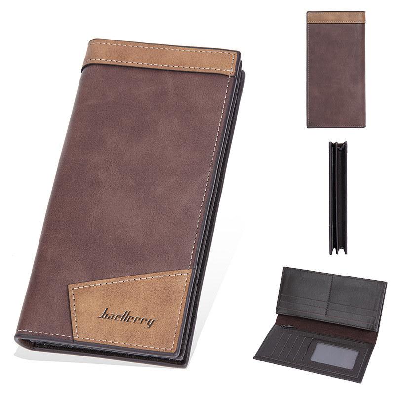 Baellerry Длинные кошельки с защитой RFID, винтажный дизайн, держатель для визитных карточек, двойной кошелек, кошелек