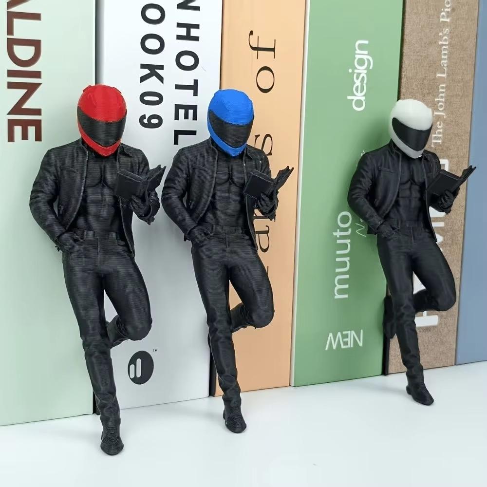 3D Printed Motorcycle Rider Bookend Cool Knight Bookmark Helmet Rider Bookmark Book Ornaments
