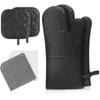 Oven Mitts And Pot Holders Sets, 536 Heat Resistant Oven Gloves Thick Cotton Kitchen Mitts For Baking, Cooking, Bbq,black(6pcs,balck)
