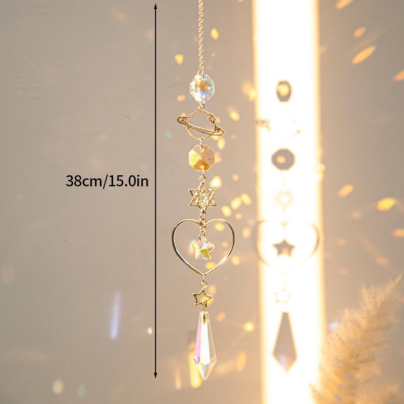 Crystal Suncatcher Crystal Wind Chimes Garden Rainbow Sun Catcher Garden Hanging Pendant Window Wind Music Home Garden Decor