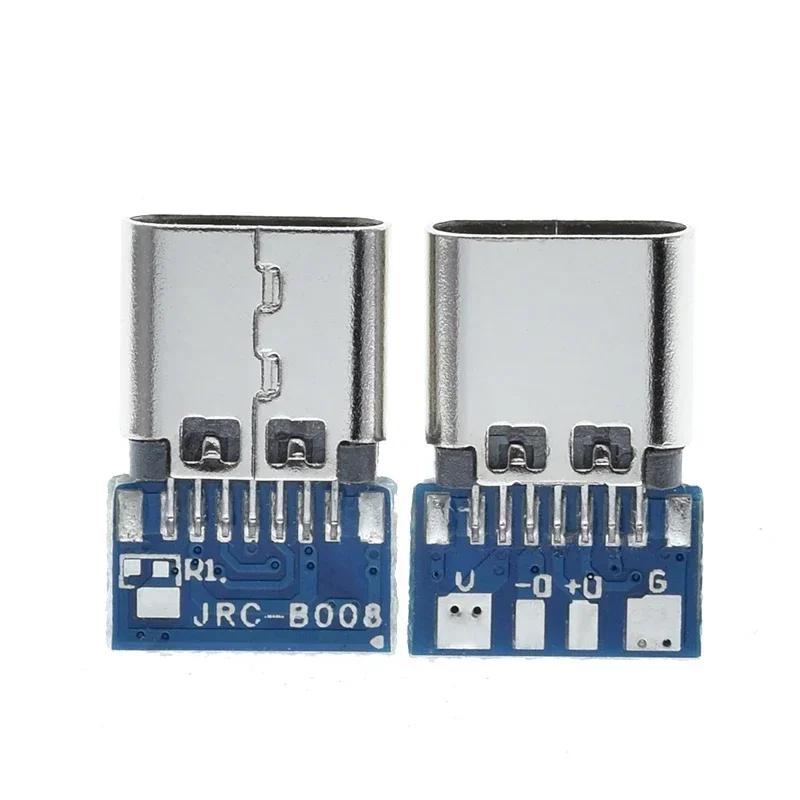10 шт. USB 3.1 Type-C Разъем 24 Контакта Папа / Мама Розетка Адаптер для Припайки Провода и Кабеля Поддержка Печатной Платы