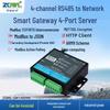 4-канальный RS485 в Ethernet Сетевой Сервер с Modbus и MQTT