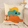 Cartoon Animals Cushion Cover Pillowcase Ultra Soft Skin Friendly Fabric Cloud Like Comfort  Concealed Zipper