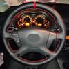 Car Interior Accessories Steering Wheel Cover Perforated Microfiber Leather Trim For Toyota Avensis 2003 2004 2005 2006