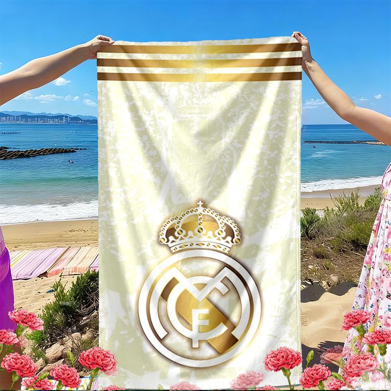 Real Madrid Print Beach Towel, Versatile Lightweight Absorbent Beach Towel for Pool Surf Yoga Bathroom, Perfect Birthday Holiday Gift