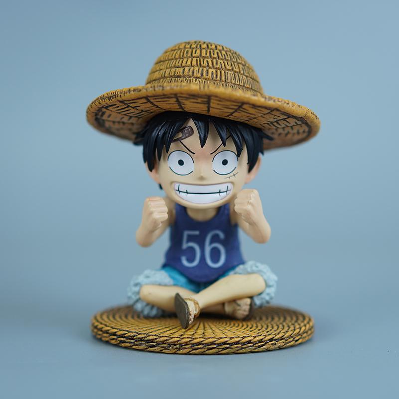 9 см Аниме One Piece Детство Луффи Сидящая Поза Фигурки Маленький Размер ПВХ Модель Персонажа Игрушка Настольное Украшение Коллекционный Подарок