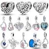 Silve Charm Beads Forever Love Heart Sister Family Life Charms Dangle For Bracelet Women Luxury Jewelry Gift