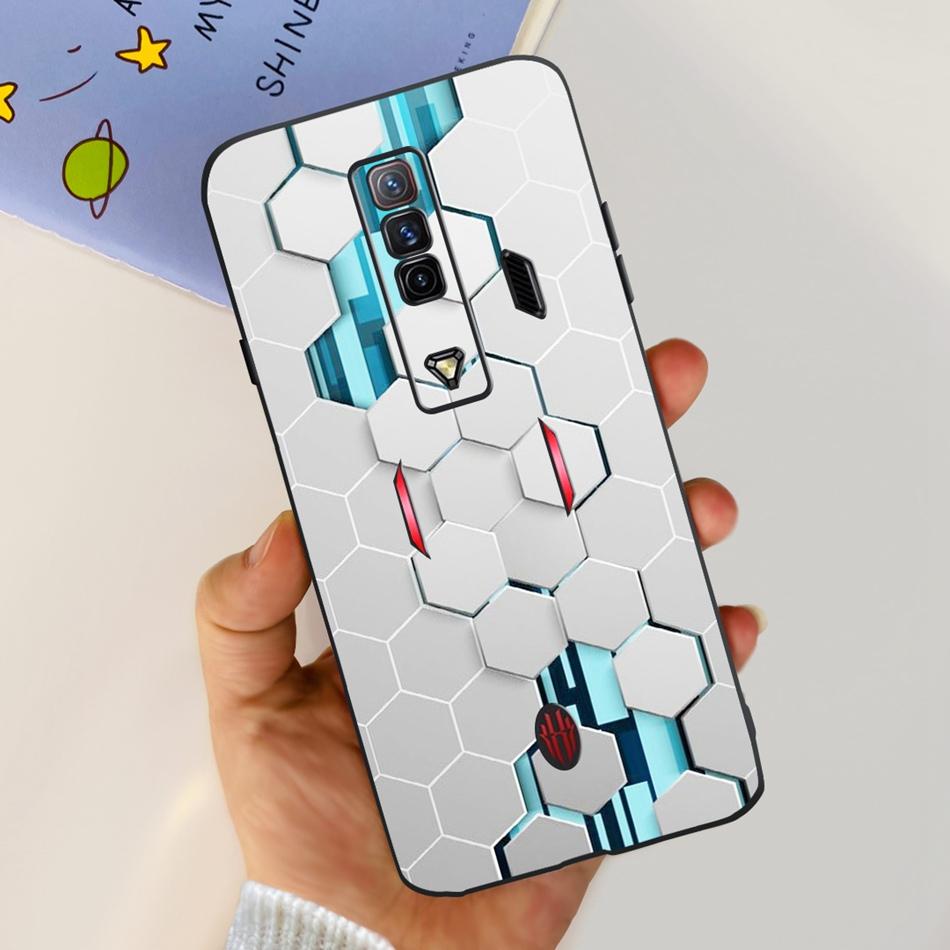 Чехол для ZTE Nubia Red Magic 7 7S Pro Zte nubia REDMAGIC 7S 7Pro Модный Крутой Узор Черный Силикон Мягкие Чехлы для Телефона