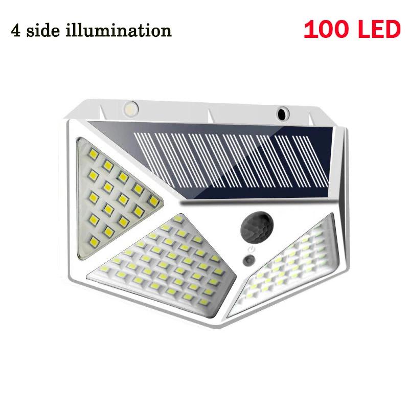 1-8 шт., солнечные светильники, наружные, беспроводные, 100 светодиодов, солнечные датчики движения, водонепроницаемые, настенные светильники безопасности, для наружного использования на заднем дворе