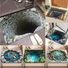 3D Optical Illusion Endless Abyss Doormat Non-Slip Door Mat Machine Washable for Bathroom Bedroom Camping Yoga Durable Floor Mat