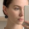 Zinc Zinc Alloy Polka Dot Earrings Black White Dangle Earrings Fashion Round Ball Ear Buckles  Party Wear