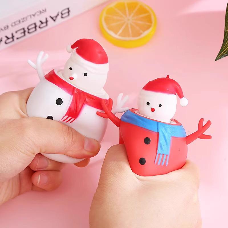 Creative Christmas Snowman Squeeze Cup: Musical Decompression Toy for Kids