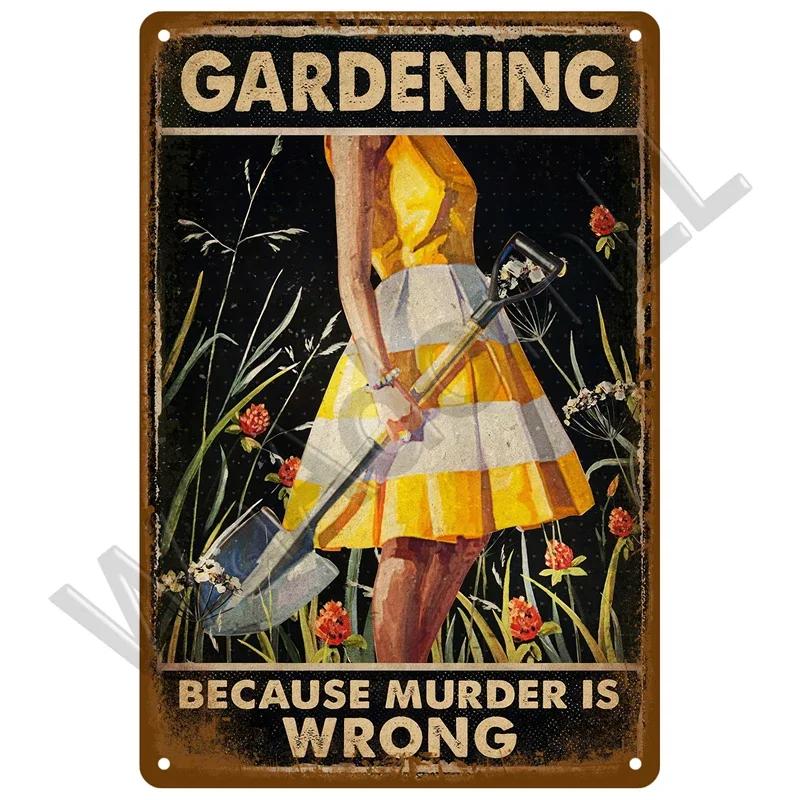 Vintage Flowers For Garden Decorations Retro Metal Sign Home Wall Art Mural Tin Sign Room Decor Plaque Plate Gift Farm Painting