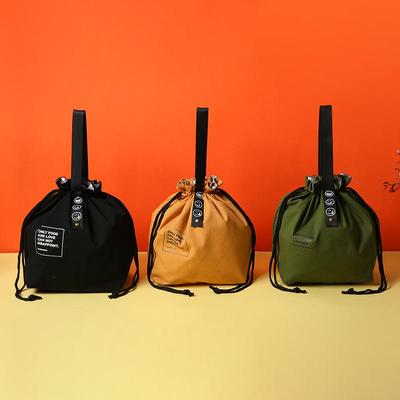 Льняная сумка для ланча в индустриальном стиле с термоизоляцией | Водонепроницаемая и портативная с затягивающимся шнурком