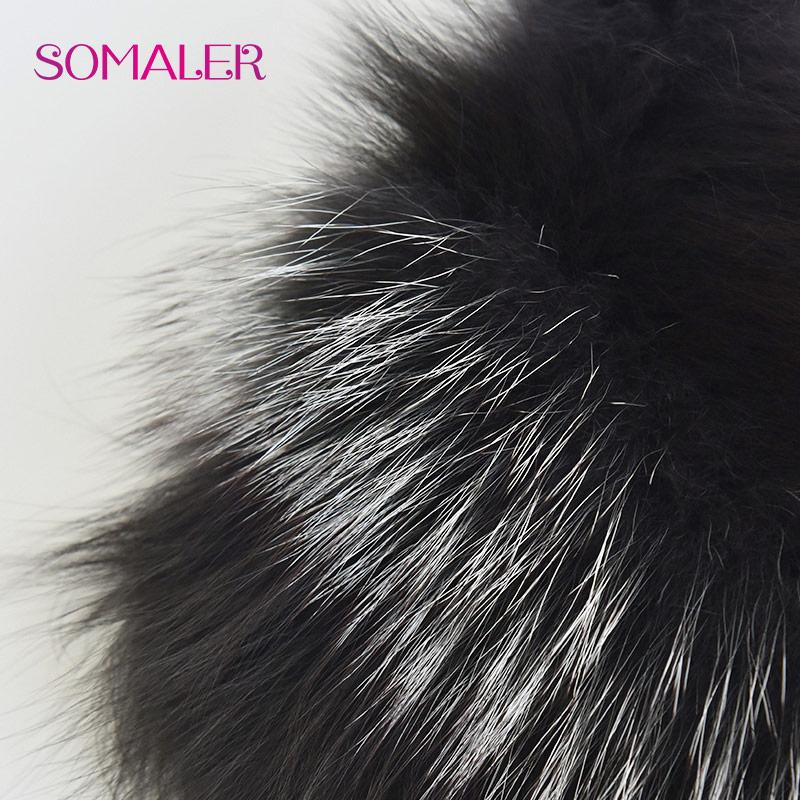 SOMALER Женский шарф из натурального меха, мех кролика, лисий мех, вязаные шарфы для зимы, теплые шарфы для шеи, модный меховой воротник для девочек