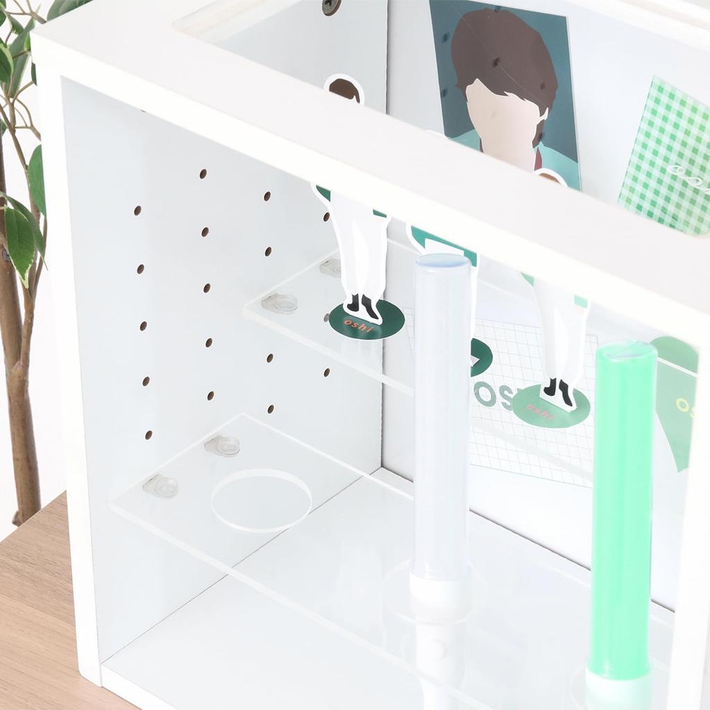 Fuji Boeki Oshikatsu Box Color Box 1 Tier Width x Depth 25 x Height White Oshikatsu Storage Cube Box Penlight Stand Fan Storage 19240 36.6 36.6cm