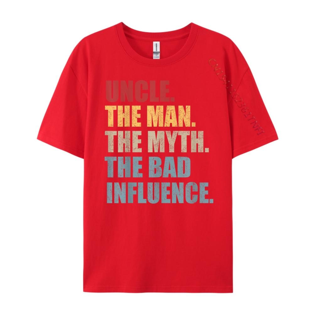 Vintage Fun Uncle Man Myth Bad Influence Funny Mens TShirts New Year Creative