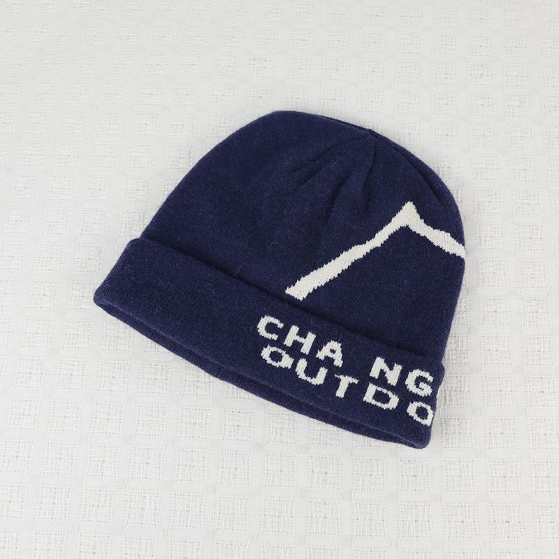 Письмо Вязаная Шерстяная Шапка Зимняя Уличная Велосипедная Альпинистская Теплая Шапка-Пуловер для Женщин