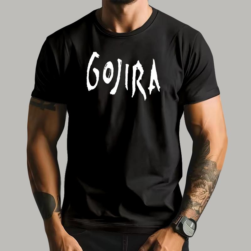 Мужская футболка Gojira Футболка Мужская Металлическая Музыка Хлопковая Черная Футболка