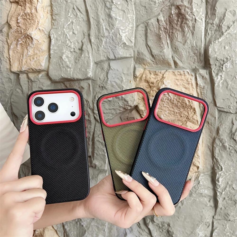Business Nylon Woven Magnetic Wireless Charging Case For IPhone 17 Pro Max Air 16 15 Plus Shockproof Anti-Fingerprint Slim Cover