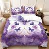 3Pcs Purple Butterfly Pattern Bedding Set, 1*Quilt Cover+2*Pillowcase, Suitable For Girls And Women Bedroom, Birthday Gift