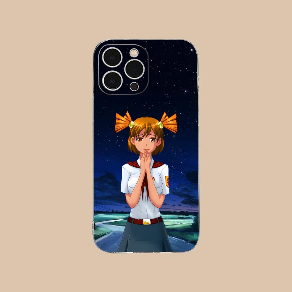 Вечное Лето Алиса Прозрачный ТПУ Чехол для Мобильного Телефона для iPhone 17 16 15 14 13 12 11 X XR XS Air Pro Max Plus Mini Цветной Чехол